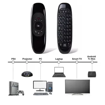 C120 Fly Air Mouse Wireless TV BOX Keyboard 6 axes Sensor 2.4G Rechargeable Remote Controller for Android Linux Windows Mac O
C120 Fly Air Mouse Wireless TV BOX Keyboard 6 axes Sensor 2.4G Rechargeable Remote Controller for Android Linux Windows Mac O