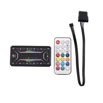 Computer PC Case Fan Control Board RGB Fan Remote Control Switch Colors Control Panel Can Insert 10 RGB Fans(1 Controller) 
Computer PC Case Fan Control Board RGB Fan Remote Control Switch Colors Control Panel Can Insert 10 RGB Fans(1 Controller)