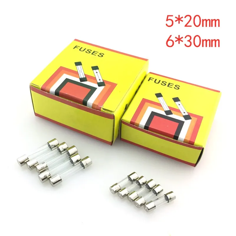 100Pcs Glass Fuse Tube Fuse 250V 5*20mm 6*30mm Fast Blow Fuse 0.1A 0.2A 0.5A 1A 2A 5A 6A 7A 10A 12A 15A 20A High Quality Fuses
100Pcs Glass Fuse Tube Fuse 250V 5*20mm 6*30mm Fast Blow Fuse 0.1A 0.2A 0.5A 1A 2A 5A 6A 7A 10A 12A 15A 20A High Quality Fuses
