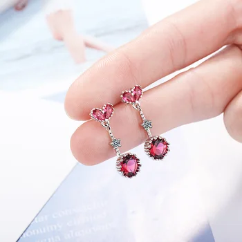 Shiny Rhinestone Long Ruby Sapphir Heart Shape Gemstones Tassel Drop Earrings Baroque Style Women Pendientes Jewelry Wholesale
Shiny Rhinestone Long Ruby Sapphir Heart Shape Gemstones Tassel Drop Earrings Baroque Style Women Pendientes Jewelry Wholesale