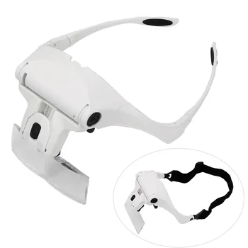 Portable LED Light Loupe Acrylic Optical Lens With LED Lighting Eyewear Headband Magnifier Magnifying Glass