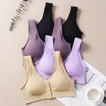 

Women Underwear Ladies Cotton Front-Closure Bralette Bra Size M-XXXL Full Cup Bra Large Size Front buckle Soft Everyday Wear