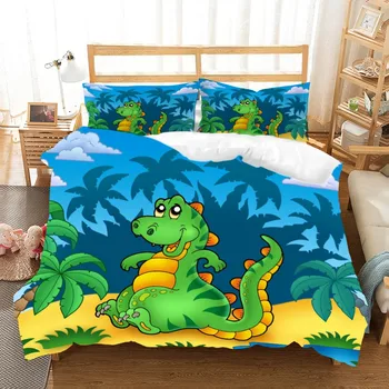 Cartoon Dinosaur Family Comforter Set Tropical Plam Trees Print Duvet Cover Set Queen Double 2/3pcs Nature View Home Bedding Set
Cartoon Dinosaur Family Comforter Set Tropical Plam Trees Print Duvet Cover Set Queen Double 2/3pcs Nature View Home Bedding Set