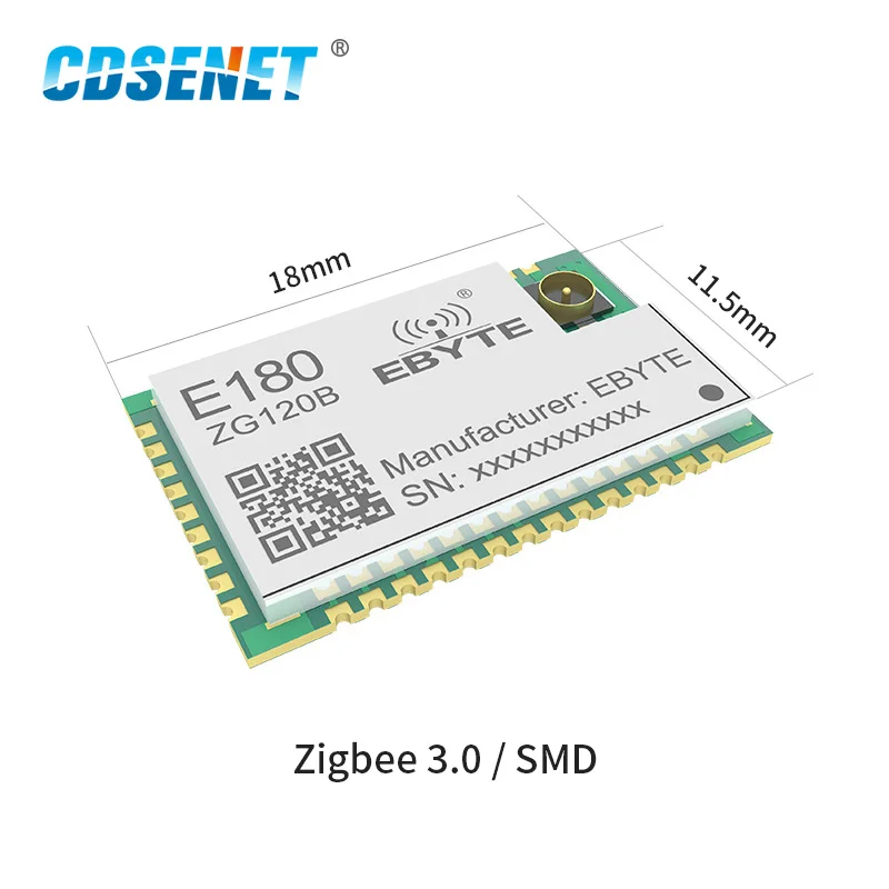 Small PCB IPEX 32-bit ARM Cortex -M4 PA EFR32MG1B Chip 20dBm IO Port 2.4GHz ZigBee 3.0 Module E180-ZG120B
Small PCB IPEX 32-bit ARM Cortex -M4 PA EFR32MG1B Chip 20dBm IO Port 2.4GHz ZigBee 3.0 Module E180-ZG120B