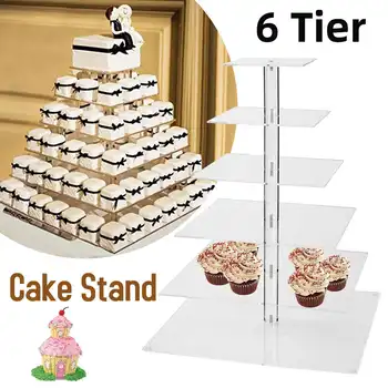 6 Tier Transparent Acrylic Thicken Cake Stand For Party Square-Shape Removable Cupcake Holder Wedding Birthday Party Decor
6 Tier Transparent Acrylic Thicken Cake Stand For Party Square-Shape Removable Cupcake Holder Wedding Birthday Party Decor