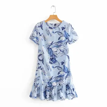 New 2020 women fashion o neck short sleeve printing mini dress chic hem pleat ruffles vestidos female casual slim dresses DS3598
New 2020 women fashion o neck short sleeve printing mini dress chic hem pleat ruffles vestidos female casual slim dresses DS3598