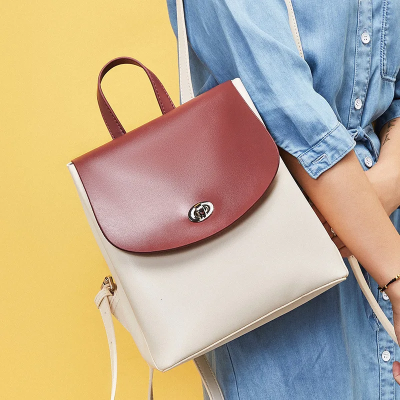Real Natural Genuine Leather Cowhide Hit Color Small Fashion Cute Backpack Female For Girls Mochila Feminina Backpacks Rucksack
Real Natural Genuine Leather Cowhide Hit Color Small Fashion Cute Backpack Female For Girls Mochila Feminina Backpacks Rucksack