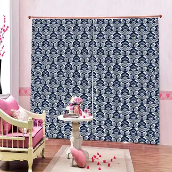 Blue curtains Luxury Blackout 3D Window Curtain For Living Room Blackout curtain
Blue curtains Luxury Blackout 3D Window Curtain For Living Room Blackout curtain