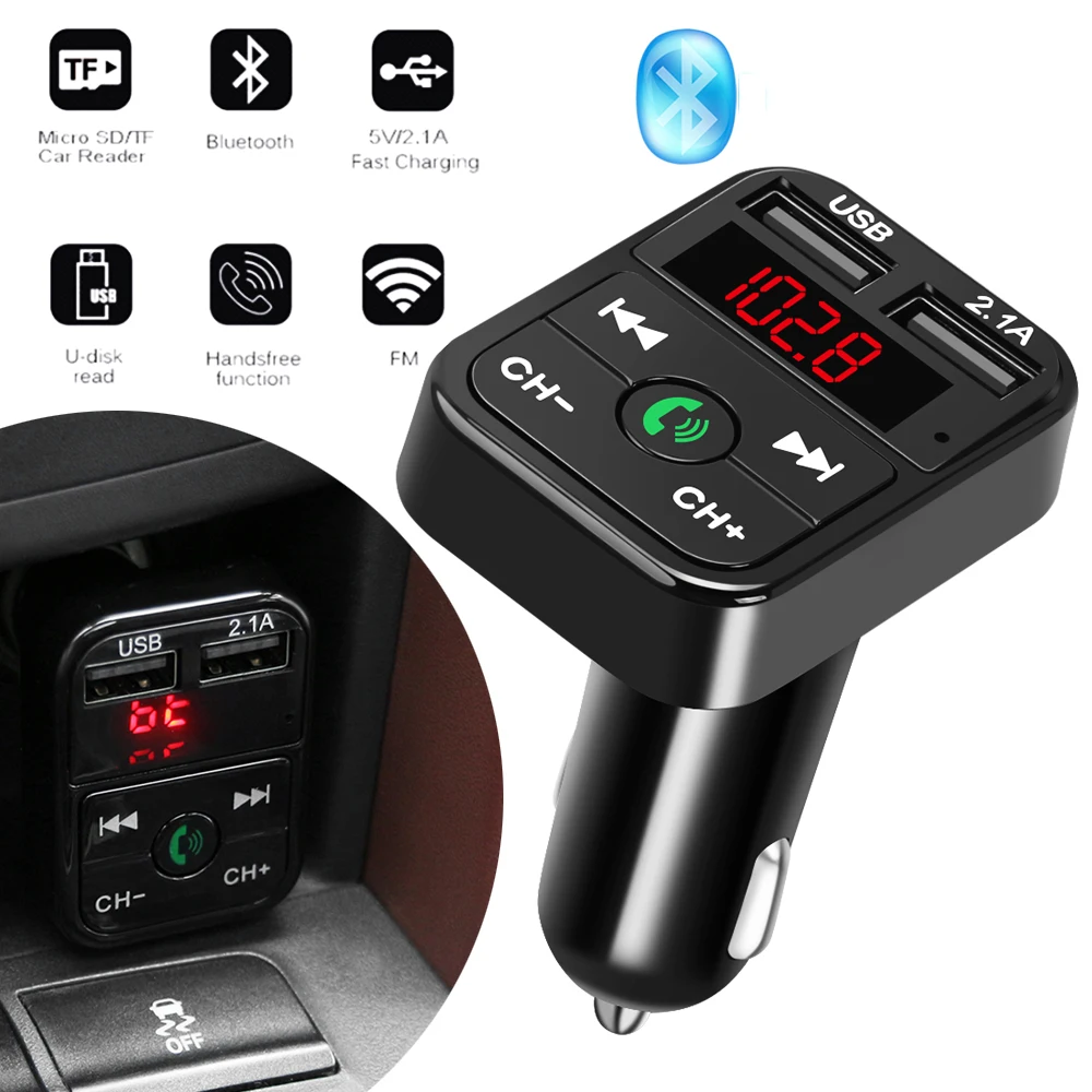 Автомобильный FM-трансмиттер с поддержкой Bluetooth 5 0 и двумя USB-портами | Автомобили
