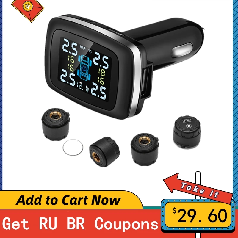 Zeepin C100 TPMS 8Bar Car Tire Pressure Monitoring System Cigarette Lighter Plug LCD Display IP67 USB Charging 4External Sensor
Zeepin C100 TPMS 8Bar Car Tire Pressure Monitoring System Cigarette Lighter Plug LCD Display IP67 USB Charging 4External Sensor