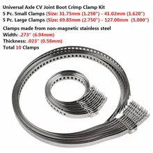 10Pcs 5Small +5Big Stainless Steel Adjustable AXLE CV Joint Boot Crimp Clamp Kit 31- 41mm 70- 125mm Hot
10Pcs 5Small +5Big Stainless Steel Adjustable AXLE CV Joint Boot Crimp Clamp Kit 31- 41mm 70- 125mm Hot