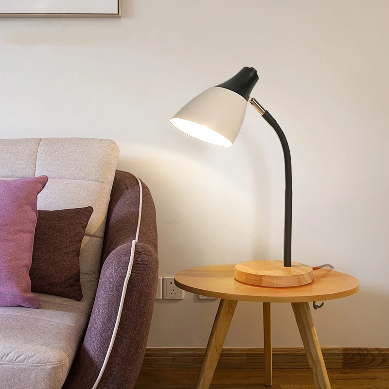 

Nordic Modern Simple Warm Led Table Lamp Iron Art Wood Bedroom Living Room Study Bedside Cabinet Individual Decoration Lamp Desk