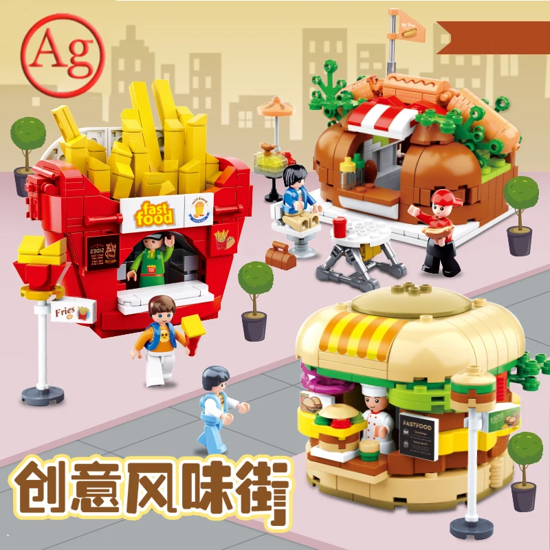 CITY Street Compatible Legoed Architecture city McDonalding Food Street Ice Cream Hamburger Store Shop Building Block BrickToys
CITY Street Compatible Legoed Architecture city McDonalding Food Street Ice Cream Hamburger Store Shop Building Block BrickToys