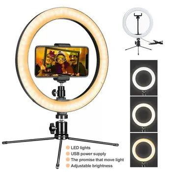 Photography LED Selfie Ring Light Dimmable Camera Phone Ring Lamp 6.2inch With Table Tripods For Makeup Video Live Studio
Photography LED Selfie Ring Light Dimmable Camera Phone Ring Lamp 6.2inch With Table Tripods For Makeup Video Live Studio