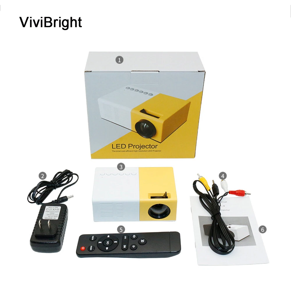 ViviBright J9 Mini Projector HD 1080P Mini Home Projector For AV USB Micro SD Card USB Portable Pocket Beamer PK YG-300
ViviBright J9 Mini Projector HD 1080P Mini Home Projector For AV USB Micro SD Card USB Portable Pocket Beamer PK YG-300