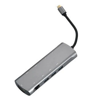 USB C Hub Docking Station Adapter 10 Ports for MaecBook Type C to USB 3.0 TF/SD HDMI VAG PD LAN Audio Port 10 in 1
USB C Hub Docking Station Adapter 10 Ports for MaecBook Type C to USB 3.0 TF/SD HDMI VAG PD LAN Audio Port 10 in 1