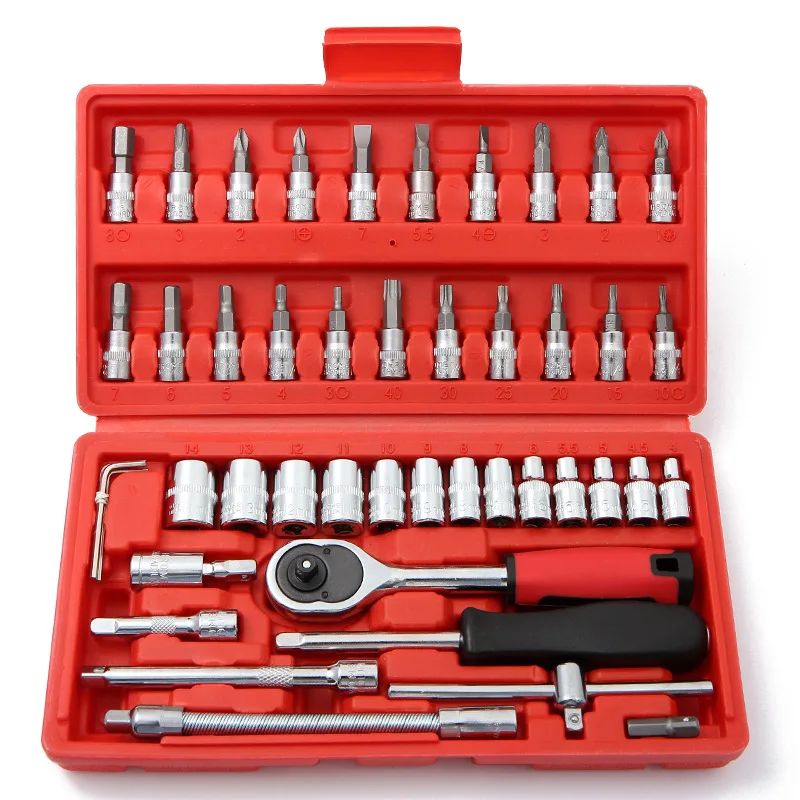High Quality 46pcs Ratchet handle Wrenches Set Spanner Combination Wrench Adjustable Socket Set Allen Key Home Car Repair Tools
High Quality 46pcs Ratchet handle Wrenches Set Spanner Combination Wrench Adjustable Socket Set Allen Key Home Car Repair Tools