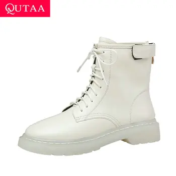 QUTAA 2021 Autumn Winter Cow Leather Ankle Boots Lace Up Zipper Short Boots Square Heel Round Toe Casual Women Shoes Size 34-42
QUTAA 2021 Autumn Winter Cow Leather Ankle Boots Lace Up Zipper Short Boots Square Heel Round Toe Casual Women Shoes Size 34-42
