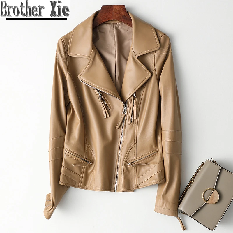 Autumn Office Lady Clothes Real Leather Jacket Women Lapel Long Sleeve Slim White Lambskin Genuine Leather Short Coats Female
Autumn Office Lady Clothes Real Leather Jacket Women Lapel Long Sleeve Slim White Lambskin Genuine Leather Short Coats Female