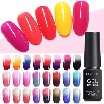 LILYCUTE 7ml Nail Gel Polish Temperature Changing Color UV Gel Vernis Semi Permanent Gel Nail Polish 3 Colors Glitter Gel Nails
LILYCUTE 7ml Nail Gel Polish Temperature Changing Color UV Gel Vernis Semi Permanent Gel Nail Polish 3 Colors Glitter Gel Nails