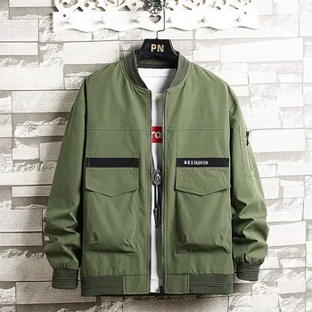 

A Generation of Foreign Trade 2020 Spring New Trendy Men's Tooling Baseball Collar Jacket Korean Version of The Slim Size Coat