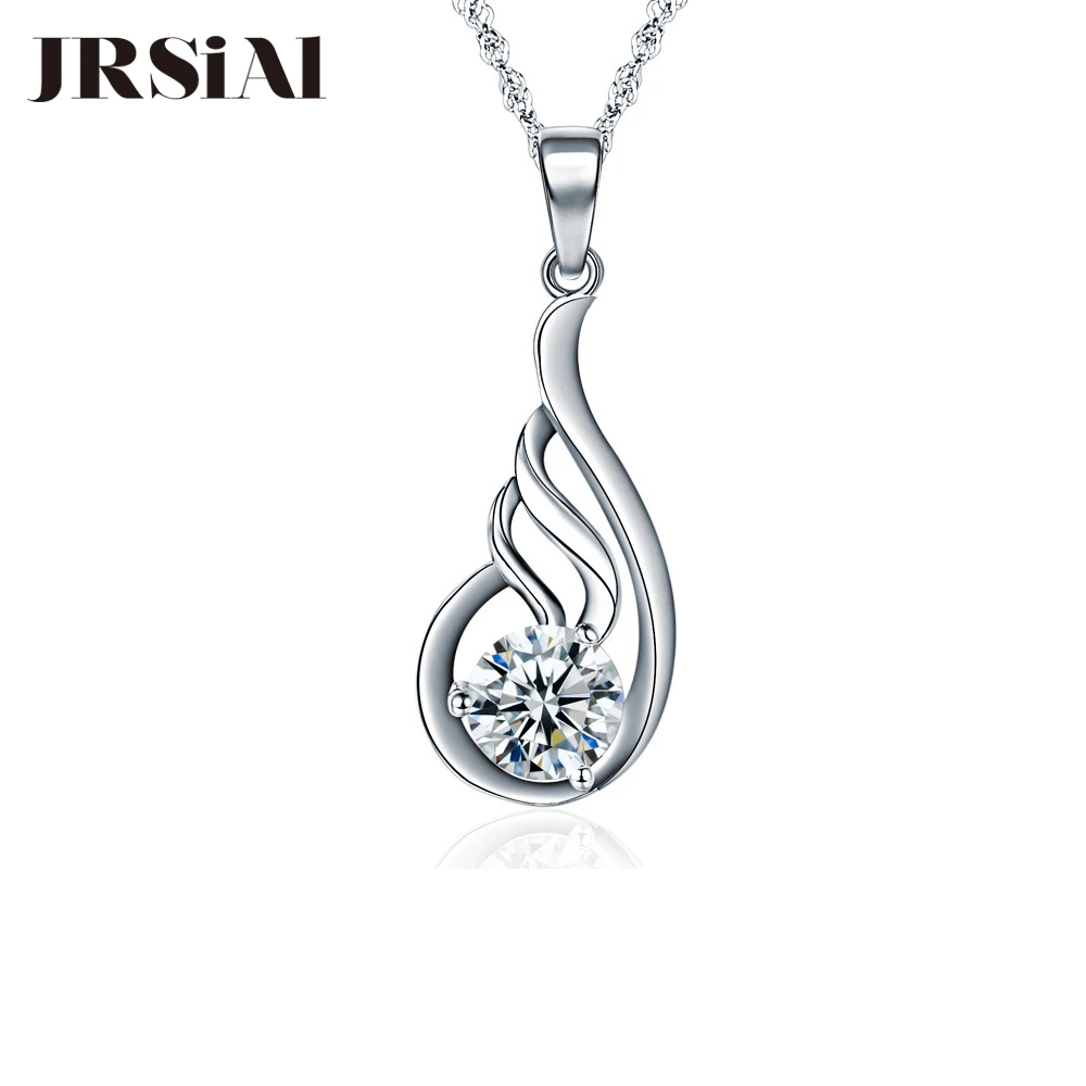 Фото JRSIAL 925 Sterling Silver Inlaid Zircon Pendant Fashion Classic Necklace Accessories Personality Clavicle Chain JRP0049-50 | Украшения и