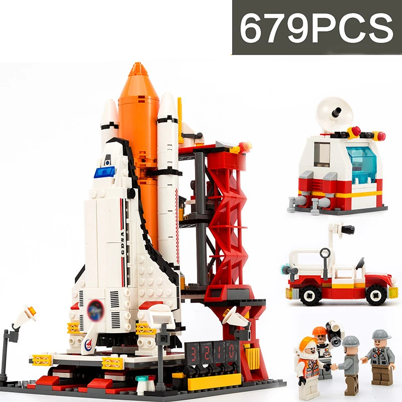 679Pcs Spaceport Space The Shuttle Launch Center Bricks Model Building Kit Block Educational Legoinglys City Toys for Children
679Pcs Spaceport Space The Shuttle Launch Center Bricks Model Building Kit Block Educational Legoinglys City Toys for Children