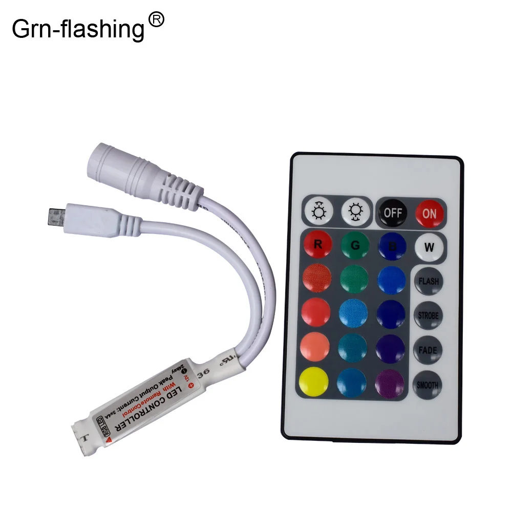 1Pcs DC12V Mini 24 Keys RGB IR Remote Controller Lamp Dimmer for 3528 or 5050 RGB LED Strips
1Pcs DC12V Mini 24 Keys RGB IR Remote Controller Lamp Dimmer for 3528 or 5050 RGB LED Strips
