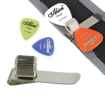 Guitar Strap Pick Holder Metal Hold Plectrums Clip On Strap Musical Instrument with 2pcs Alice Guitar Picks Guitar Accessories
Guitar Strap Pick Holder Metal Hold Plectrums Clip On Strap Musical Instrument with 2pcs Alice Guitar Picks Guitar Accessories