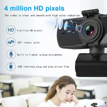 C6 QHD 2K USB Webcam 4MP Computer PC Web Camera with Microphone Privacy Cover for Youtube Skype Video Calling Conferencing
C6 QHD 2K USB Webcam 4MP Computer PC Web Camera with Microphone Privacy Cover for Youtube Skype Video Calling Conferencing
