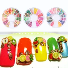 1 caixa de manicure colorido 3d argila polímero argila coração borboleta frutas forma prego vara acessórios da arte do prego unhas ferramentas novo(China)