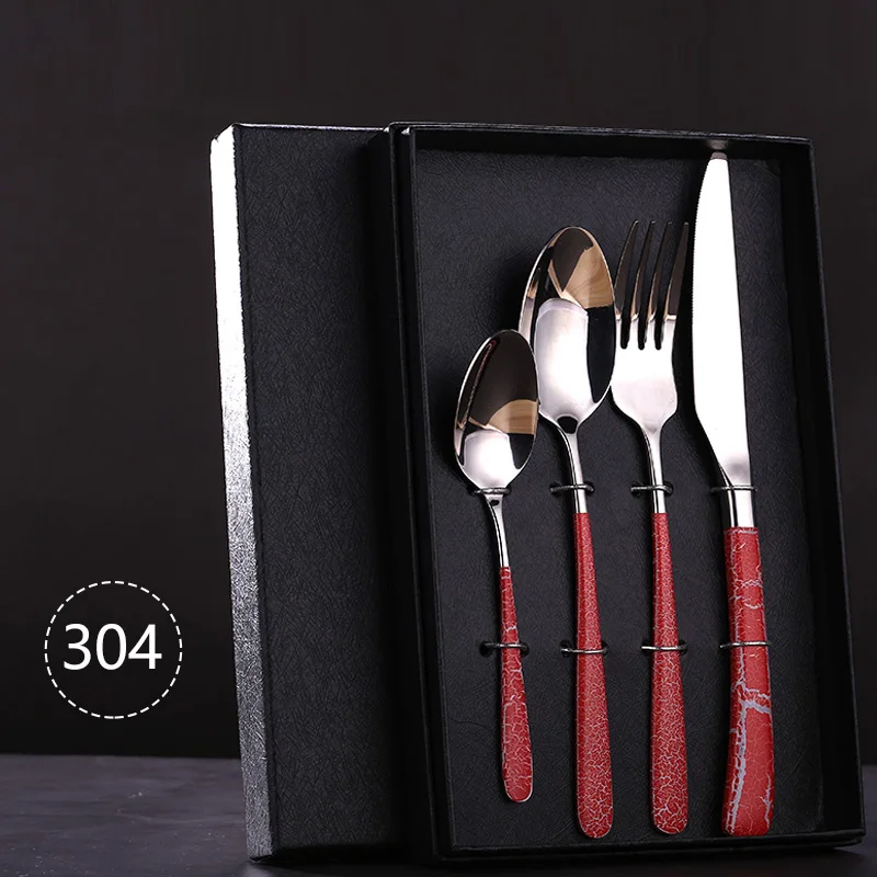 4-Pieces Dinnerware Set 304 Stainless Steel Cutlery Set Tableware Luxury Fork Teaspoon Knife Cutlery Set Fork Spoon With Giftbox
4-Pieces Dinnerware Set 304 Stainless Steel Cutlery Set Tableware Luxury Fork Teaspoon Knife Cutlery Set Fork Spoon With Giftbox