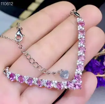 Natural Sri Lanka Ceylon Pink Sapphire Bracelet Fine Jewelry 3x4mm
Natural Sri Lanka Ceylon Pink Sapphire Bracelet Fine Jewelry 3x4mm