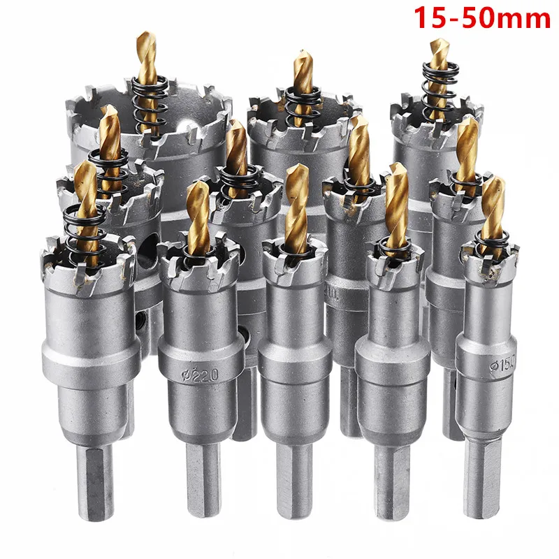 High Quatity 12pcs/Set 15mm-50mm Upgrade M35 Titanium Coated Hole Saw Cutter for Stainless Steel Aluminum Alloy