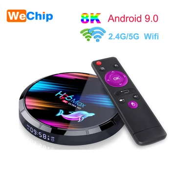 Wechip H96 MAX X3 Android 9.0 TV Box Amlogic S905X3 Quad core 2.4G&5G Wifi Bluetooth 1000M LAN 8K HD Youtube H96MAX Set top box
Wechip H96 MAX X3 Android 9.0 TV Box Amlogic S905X3 Quad core 2.4G&5G Wifi Bluetooth 1000M LAN 8K HD Youtube H96MAX Set top box