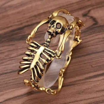 Men's Jewelry Gold Tone Stainless Steel Meter Chain Punk Skeleton Skull Biker Gift Male Unisexs Bracelet Bangle Christmas Gift
Men's Jewelry Gold Tone Stainless Steel Meter Chain Punk Skeleton Skull Biker Gift Male Unisexs Bracelet Bangle Christmas Gift