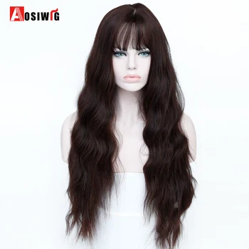AOSIWIG Long Wavy Cosplay Brown Black Wigs Heat Resistant Synthetic Female Wigs For Women Natural Fake Hair Pieces Party Wig
AOSIWIG Long Wavy Cosplay Brown Black Wigs Heat Resistant Synthetic Female Wigs For Women Natural Fake Hair Pieces Party Wig