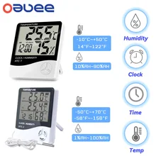 LCD Electronic Temperature Humidity Meter Indoor Outdoor Thermometer Hygrometer with Alarm Clock Home Weather Humidity Monitor
LCD Electronic Temperature Humidity Meter Indoor Outdoor Thermometer Hygrometer with Alarm Clock Home Weather Humidity Monitor