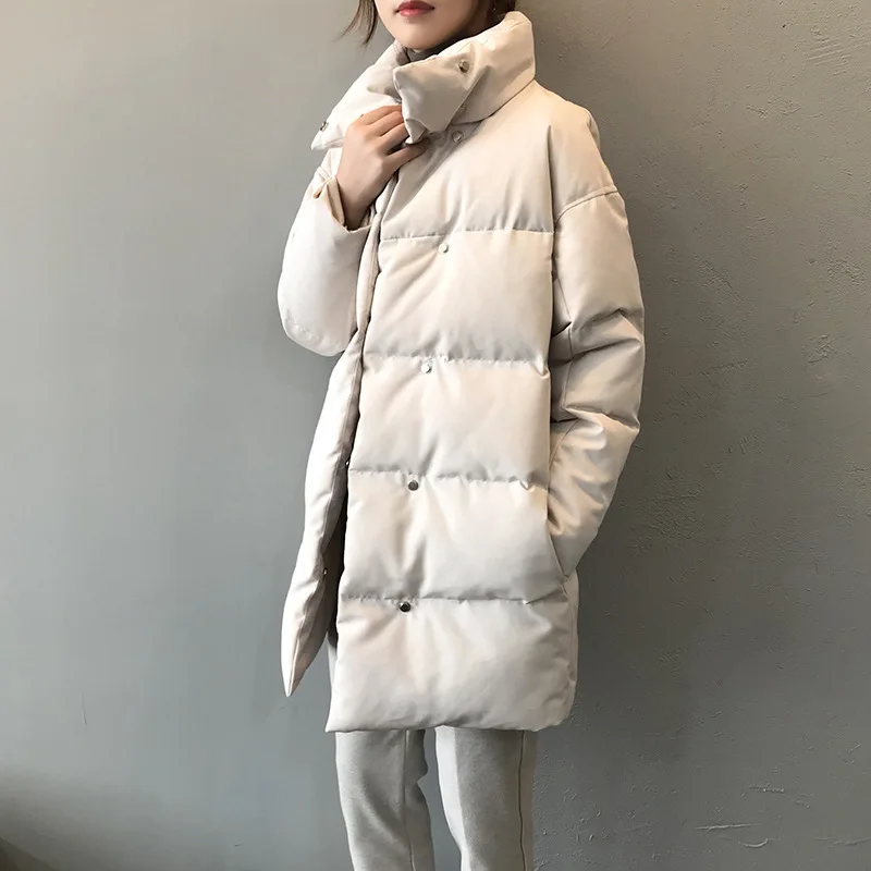 Casual Stand Collar Women Winter Thicken Parkas Single-breasted Midi Female Down Jacket Winter Loose Cotton Padded Coats JK545
Casual Stand Collar Women Winter Thicken Parkas Single-breasted Midi Female Down Jacket Winter Loose Cotton Padded Coats JK545