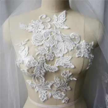 White Wedding Gown Appliques Lace Fabric Flora Sequin Collar Mesh Embroidered Sew On Patches For Decoration Dress DIY
White Wedding Gown Appliques Lace Fabric Flora Sequin Collar Mesh Embroidered Sew On Patches For Decoration Dress DIY