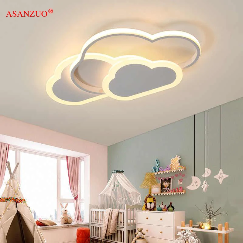 

LED Ceiling Lamp for Children's Room Bedroom Study Modern Dimmable Lighting Fixtures Creative child Cloud Pink Ceiling Lamps