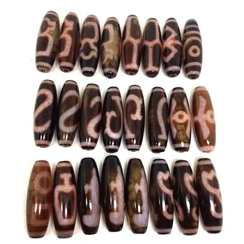 

12pcs/lots Special Color Natural Stone Tibetan Dzi Beads 12mm*38mm Accessory for making Bracelet Necklace DIY Tibet Beads