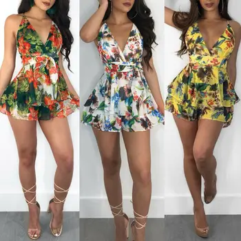 2020 New Fashion Women Sleeveless Floral Bodysuits Summer Beachwear Party Bodysuit Feminino Sexy V-neck Backless Jumpsuit Romper
2020 New Fashion Women Sleeveless Floral Bodysuits Summer Beachwear Party Bodysuit Feminino Sexy V-neck Backless Jumpsuit Romper