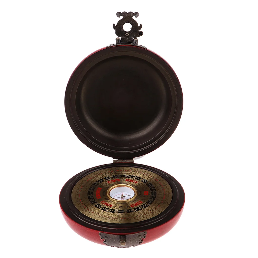 Round Feng Shui Flip Cover Luo Pan/Feng Shui Compass in Wooden Box Storage for Home Planning and Decoration Round Feng Shui Flip Cover Luo Pan/Feng Shui Compass in Wooden Box Storage for Home Planning and Decoration
