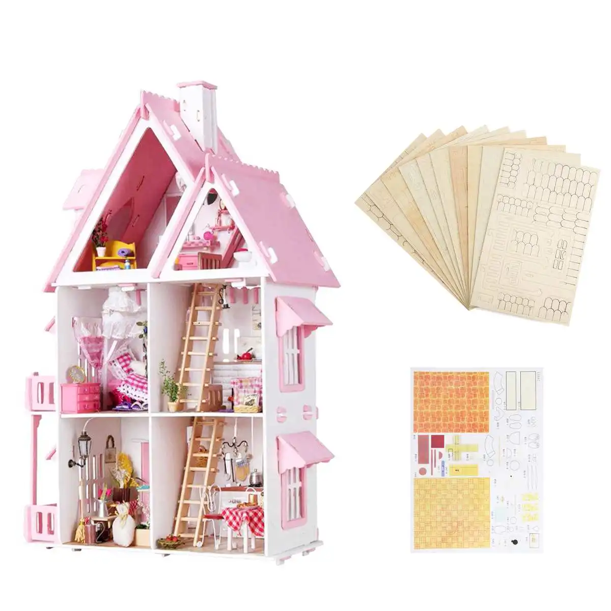 house model sets kids handmade toy for children birthday gifts
