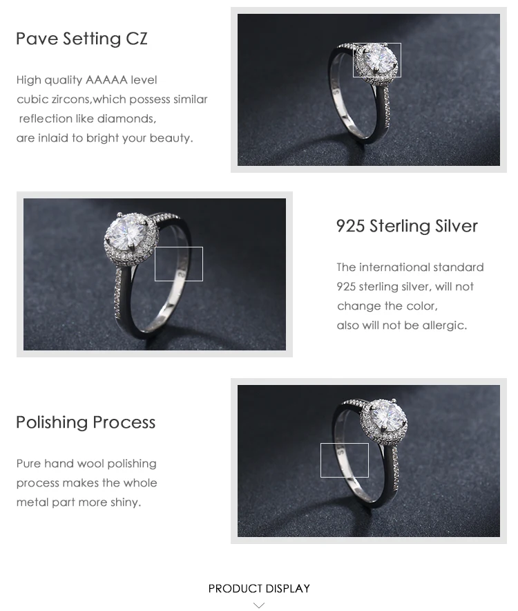 Modian Classic Wedding Ring 100% 925 Sterling Silver Clear Cubic Zirconia Rings For Women Engagement Statement Fine Jewelry Modian Classic Wedding Ring 100% 925 Sterling Silver Clear Cubic Zirconia Rings For Women Engagement Statement Fine Jewelry