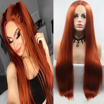 Sliky Straight Copper Red Color Natural Looking High Temperature Fiber Synthetic Lace Front Wig Middle Part Hair For Women Wigs
Sliky Straight Copper Red Color Natural Looking High Temperature Fiber Synthetic Lace Front Wig Middle Part Hair For Women Wigs