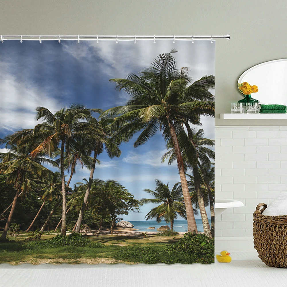Tropical Palm Tree Scenery Shower Curtain Bath Waterproof Polyester 3D Bathroom Curtains Decor With Hooks Shower Curtains
Tropical Palm Tree Scenery Shower Curtain Bath Waterproof Polyester 3D Bathroom Curtains Decor With Hooks Shower Curtains
