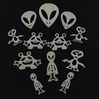 

12 Pcs/pack Cool Alien DIY Ceiling Glow In The Dark Toy Fluorescent Luminous Stickers for Children Room Decor Toys Gifts