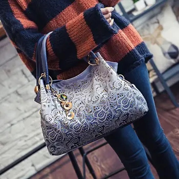 Vintage Ladies Hollow Out Floral Print Shoulder Bags Ladies PU Leather Tote Bag Fashion Casual Trend
Vintage Ladies Hollow Out Floral Print Shoulder Bags Ladies PU Leather Tote Bag Fashion Casual Trend